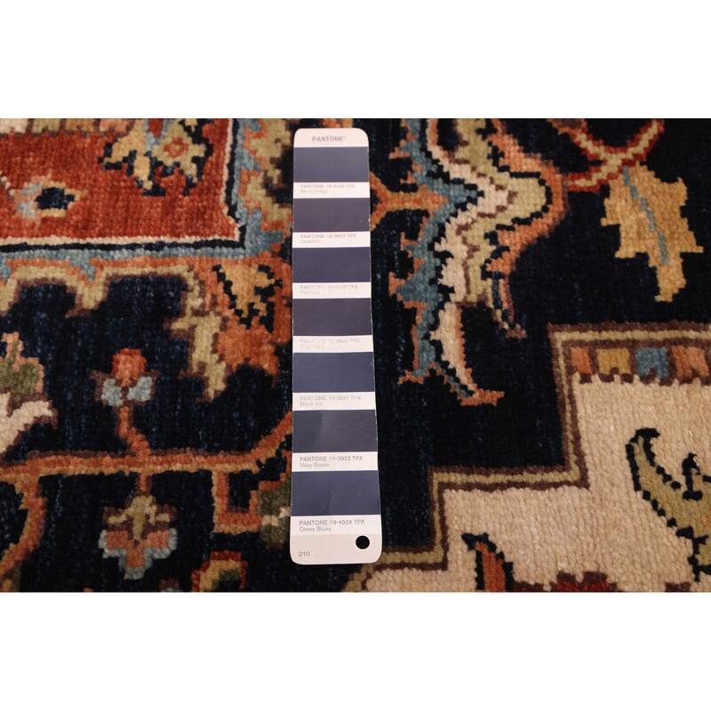 ECARPETGALLERY Hand-knotted Jules Sultane Dark Navy Wool Rug - 7'11 x 9'11