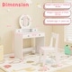 preview thumbnail 7 of 17, Kids Vanity Set with Mirror Princess Makeup Dressing Desk and Chair Set with Mirror-White