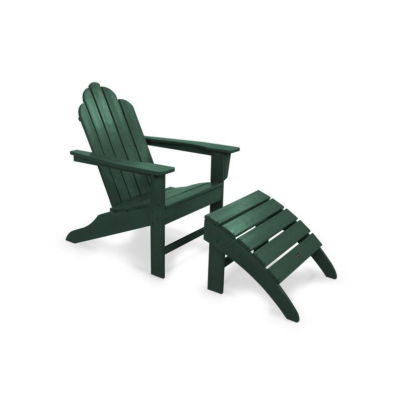 POLYWOOD Long Island Adirondack Chair 2-Piece Set - Green
