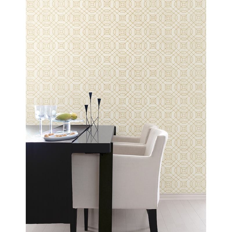 Galerie Wallcoverings Metallic FX Geometric Design Non-woven Metallic Finish Wallpaper Roll