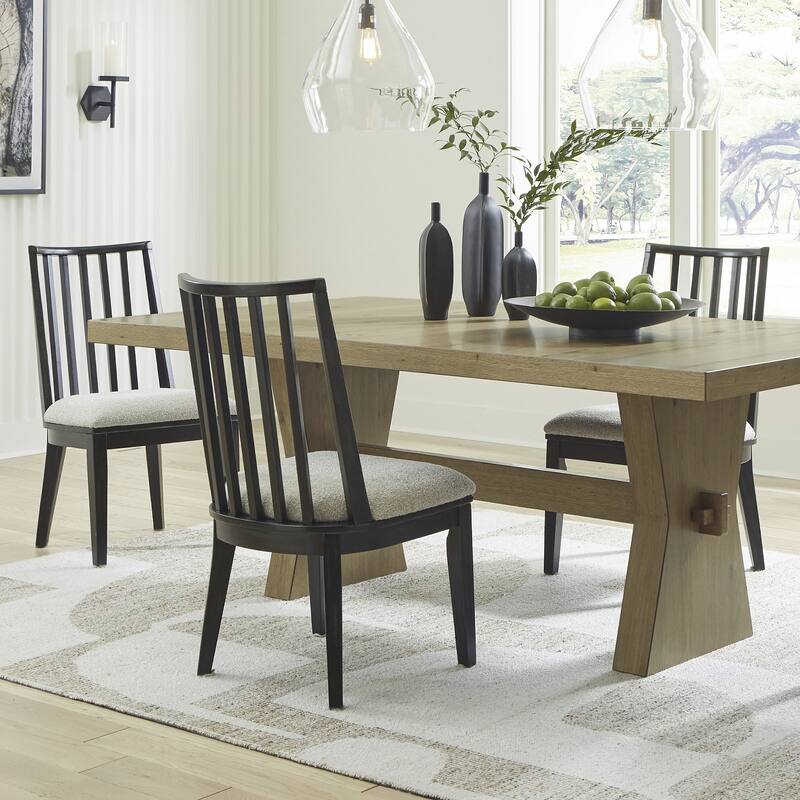 Signature Design by Ashley Galliden Black Dining Chair - 20.5"W x 23.25"D x 37"H - 20.5"W x 23.25"D x 37"H - Set of 2 - Black - Short