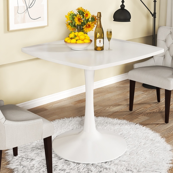 31.5 Modern Kitchen Dining Table for 2 4 Persons Square Dinner Table Leisure Table with Metal Pedestal Base On Sale Bed Bath Beyond 39135975