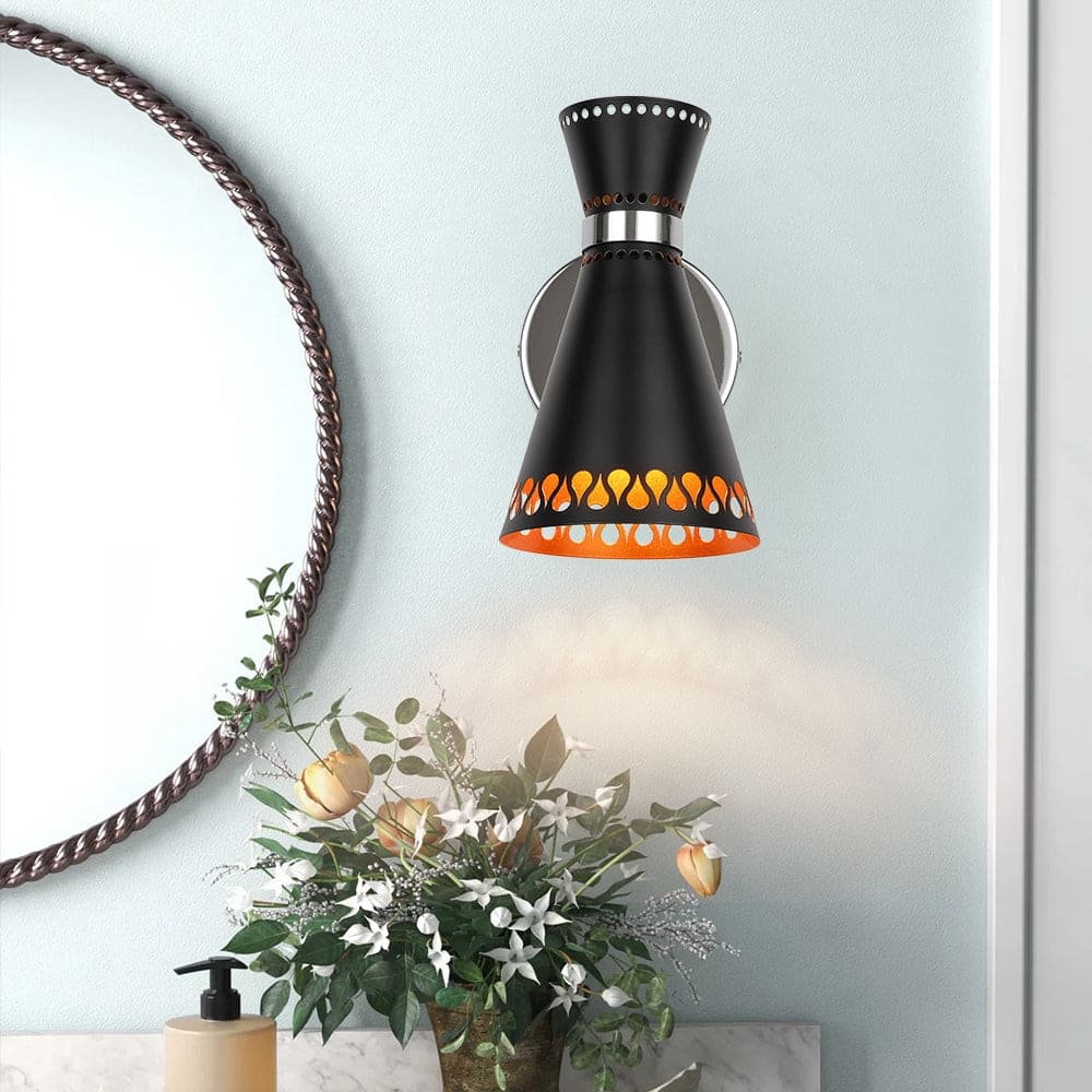 Mid-Century Modern 1-Light Adjustable Head Hourglass Wall Sconce