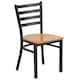 Option Natural Wood Seat/Black Metal Frame