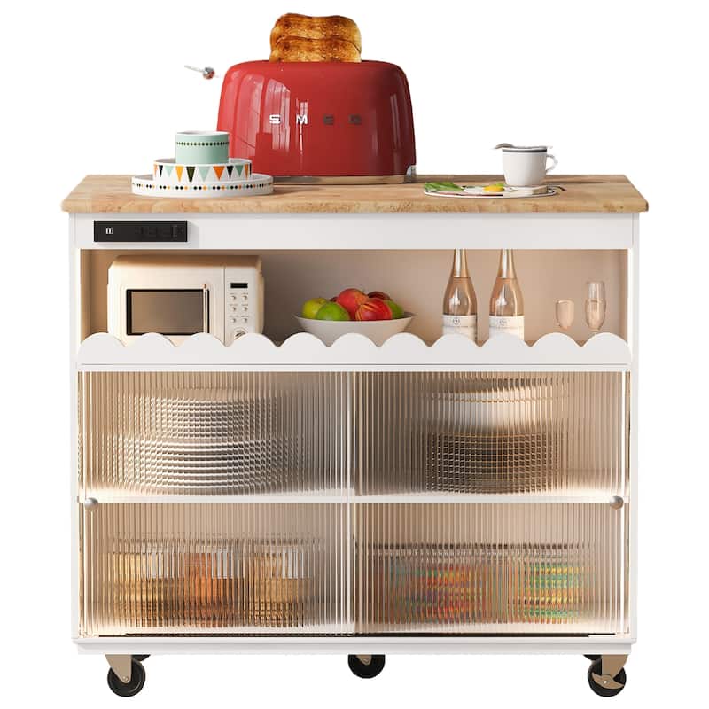 Kitchen Island with Drop Leaf - N/A