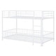preview thumbnail 17 of 36, Unique Design Twin over Twin Size Metal Bunk Bed with Slide and Guardrails