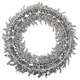 preview thumbnail 7 of 5, 36" Pre-Lit Silver Tinsel Artificial Christmas Wreath, Clear Lights