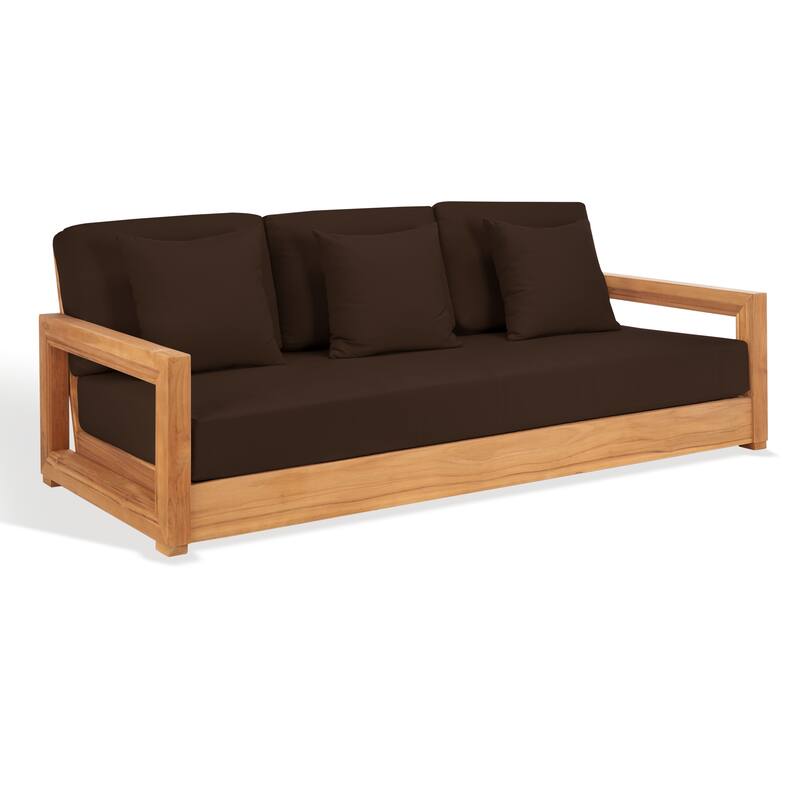 SAFAVIEH Couture Montford Brazilian Teak 3-Seat Bench - 77"W x 36"D x 27"H