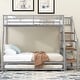 preview thumbnail 7 of 10, Twin over Full Size Metal Bunk Bed with Trundle and Storage Staircase Silver