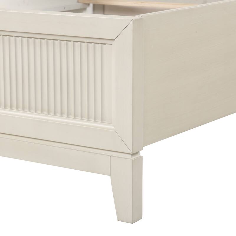 Furniture of America Evander Modern Antique White 3-Piece Solid Wood Bedroom Set