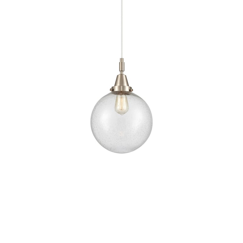 Innovations Lighting 447-1P-15-10 Beacon Pendant Beacon 10" Wide Mini - Brushed Satin Nickel / Seedy