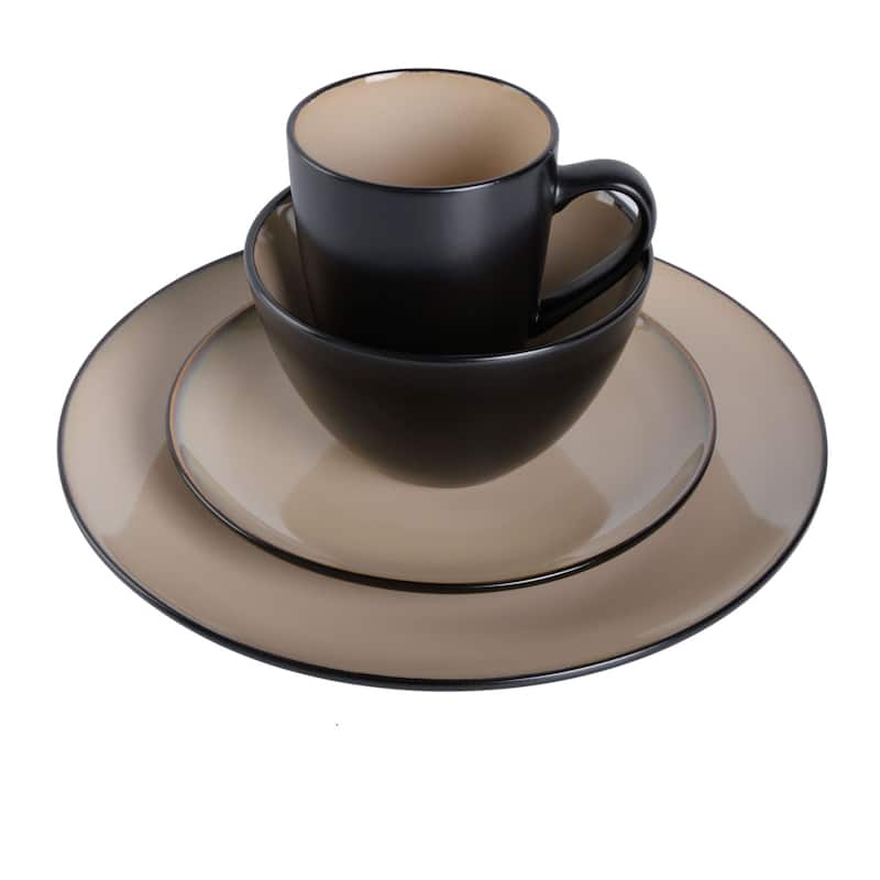 Gibson Soho Lounge Round 16-Piece Dinnerware Set - Blue