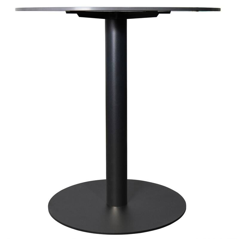 Vail Round Dining Table 36 in. Sintered Stone Tabletop in Black Stainless Steel Round Pedestal Base for Kitchen and Dining Room