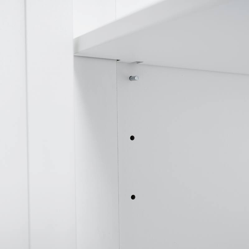 Roomfitters 84" Double-Sink Vanity, Aesthetic Modern Design with Quartz Top, Adjustable Shelves