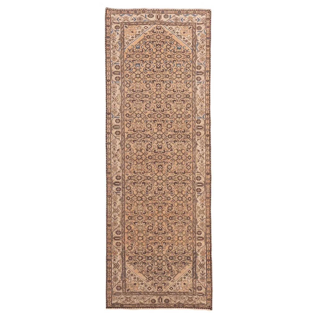 ECARPETGALLERY Hand-knotted Antalya Vintage Light Copper Wool Rug - 3'6 x 10'2