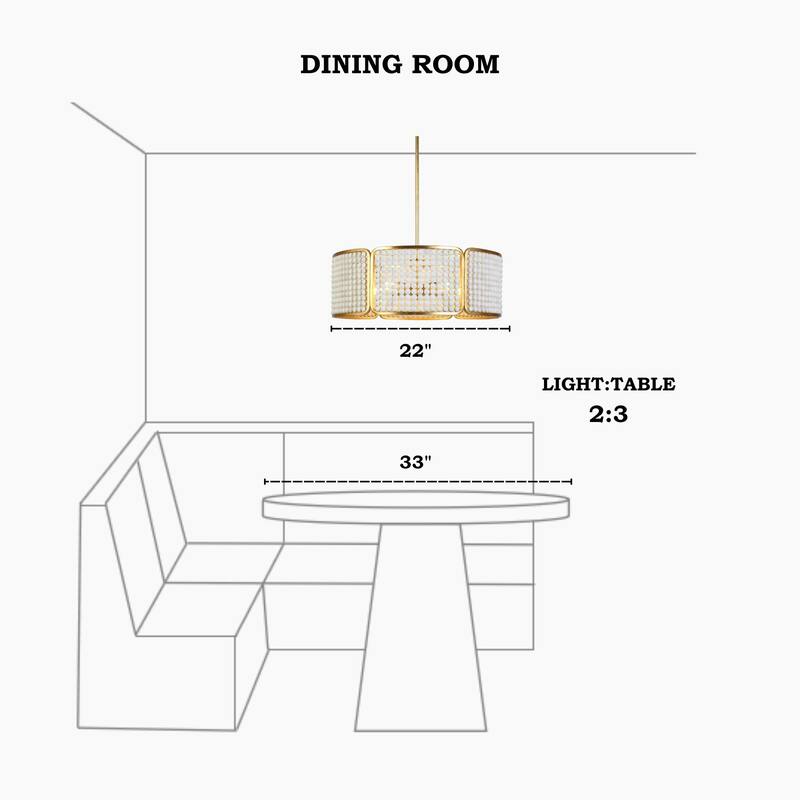Modern 5-Light White Gold Chandelier with Goldleaf White Wooden Beads for Dining Room - 22 " W × 7.9 " H