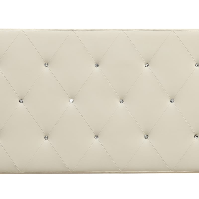 Silver Orchid Heston Contemporary Crystal Diamond Tufted Black Headboard