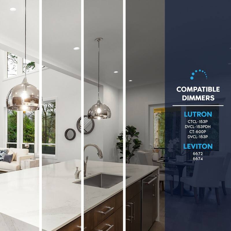 Luxrite 4 Inch Gimbal LED Recessed Light J-Box CRI90 18W 5CCT 2700K-5000K 1500 Lumens Dimmable IC Rated 6 Pack