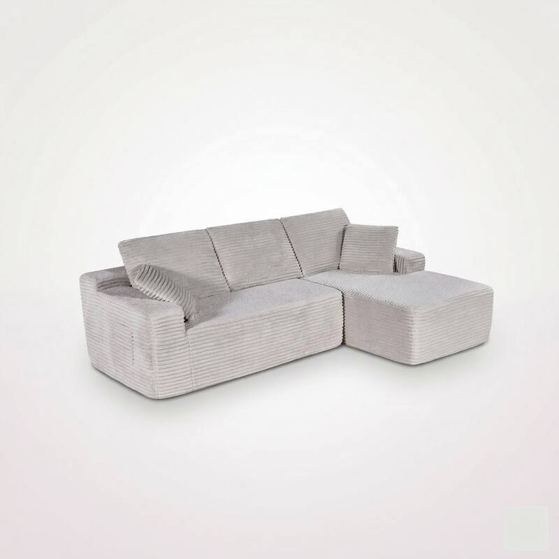 AC Pacific 104 In Modern 3-Piece Sectional Sofa with Reversible Chaise