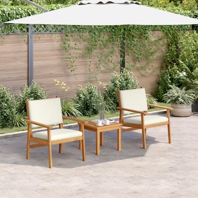 vidaXL Garden Chairs 2 pcs with Cushions Solid Wood Acacia - 25.8 x 23.4 x 31.1