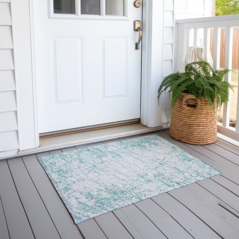 Machine Washable Indoor/ Outdoor Chantille Modern Texture Rug