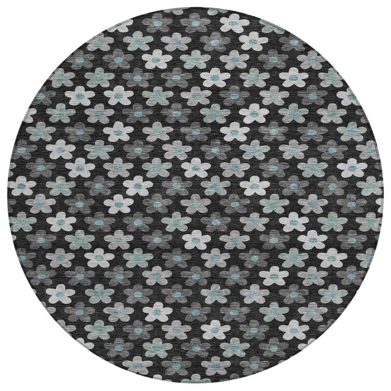 Machine Washable Indoor/ Outdoor Floral Kechi Chantille Rug