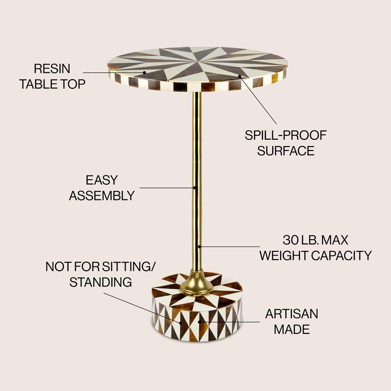 Evelyn 23.5" Metal/Cork Round End Table, by JONATHAN Y