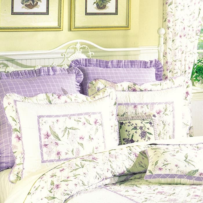 26" x 26" Lavender Plaid Euro Sham