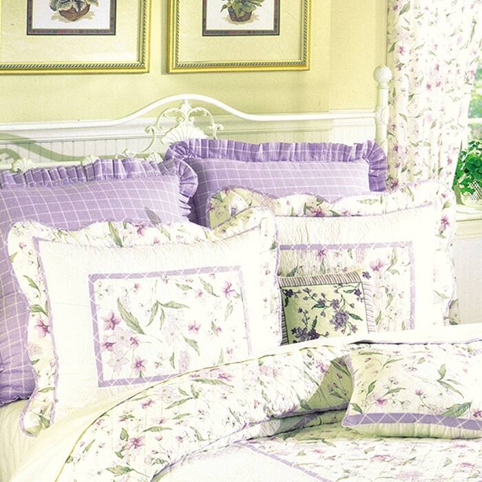 Lavender Plaid Euro Sham