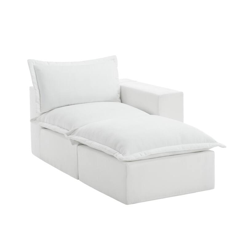 Chenille L-Shaped Modular Sectional Sofa Comfy Cloud Couch For Living Room