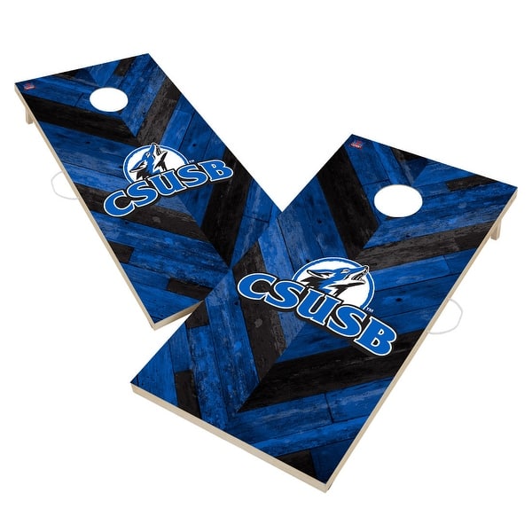 slide 2 of 6, Cal State San Bernardino Coyotes Cornhole Board Set 16 Years and Up