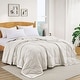 preview thumbnail 1 of 13, Soft Down Oversized Blanket with Satin Trim for Bed 100% Cotton Full / Queen - White