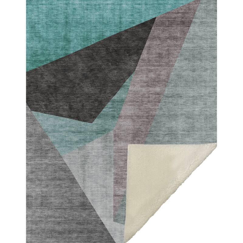 Premium Machine Washable Modern Chic Sherpa Throw Blanket