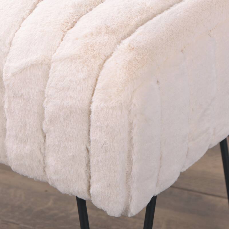 Serenta SuperMink Fauxfur Ottoman Bench