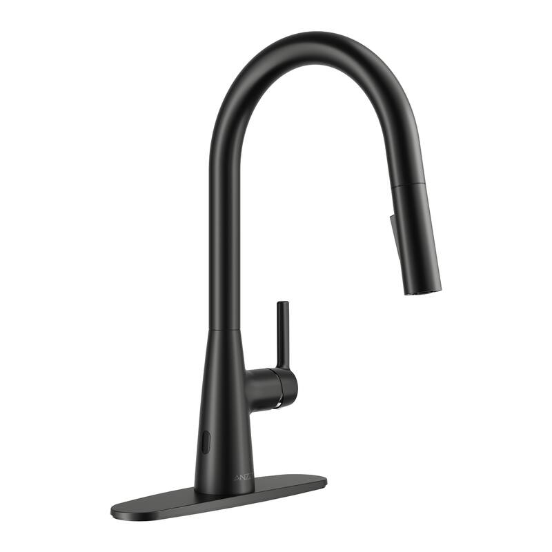 Modern Touchless Matte Black Pull-Down Kitchen Faucet