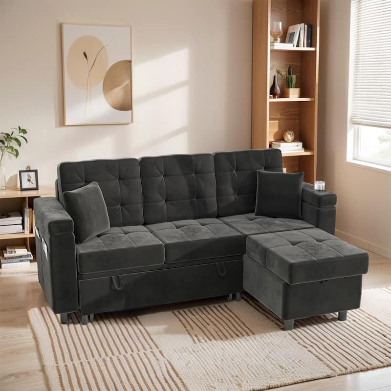 Pocassy 85" Sleeper Sofa Couches Sofa Bed Sleeper Pull Out 4 in 1