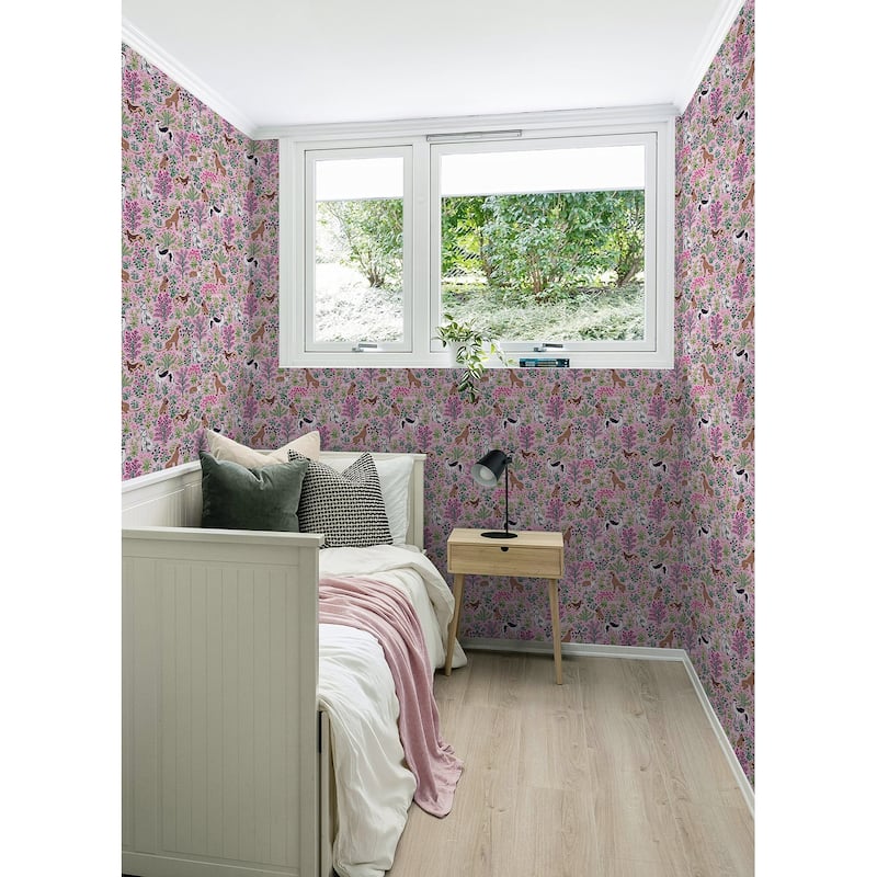 Printfresh Must Love Dogs Pink Peel and Stick Wallpaper