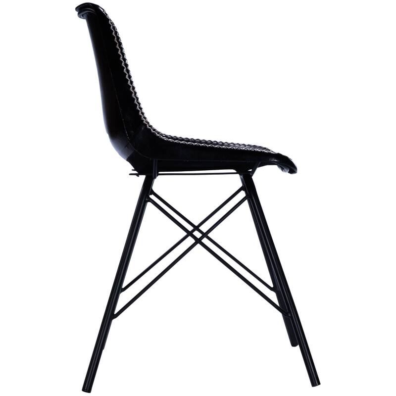 Faux Leather Side Chair with Sturdy Metal Frame for Living Room Bedroom Office