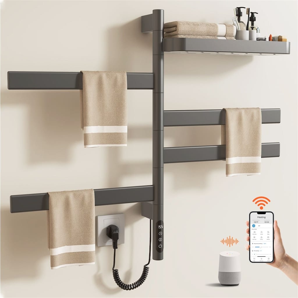 Wall-Mounted Electric Towel Dryer with Swivel Bars