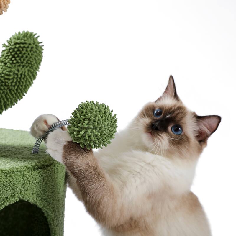 Oasis Series 32 Inches Cactus Plush Cat Tree