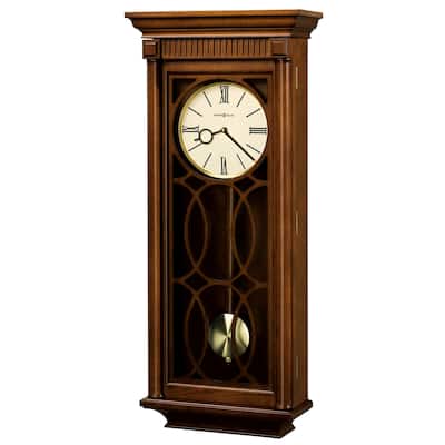 Howard Miller Kathryn Grandfather Clock Style Chiming Wall Clock with Pendulum, Charming, Vintage, Old World, Classic Design