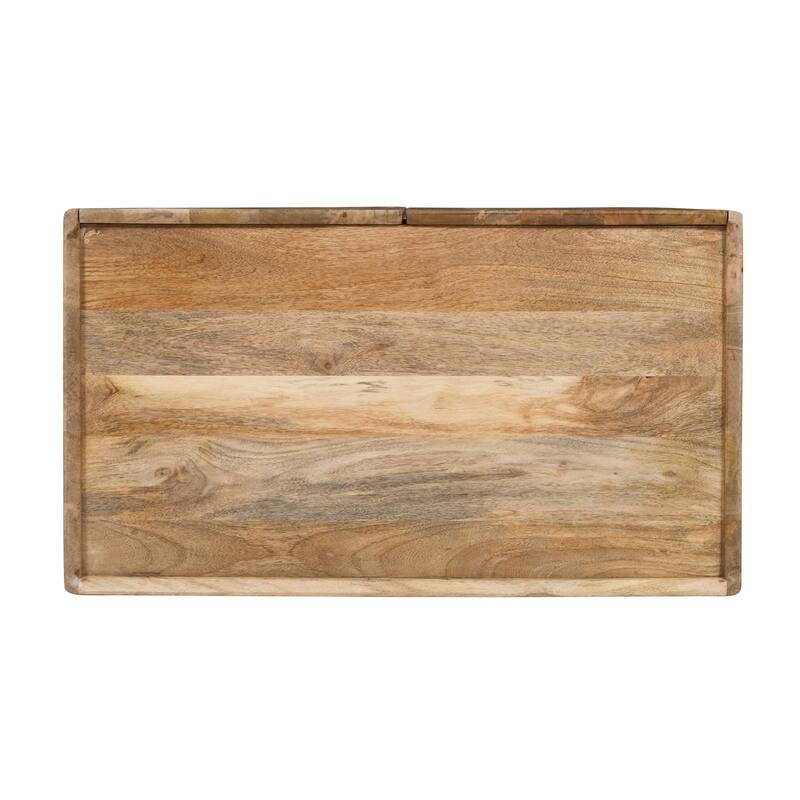 Rustic Style Solid Wood Accent Cabinet with Adjustable Shelf