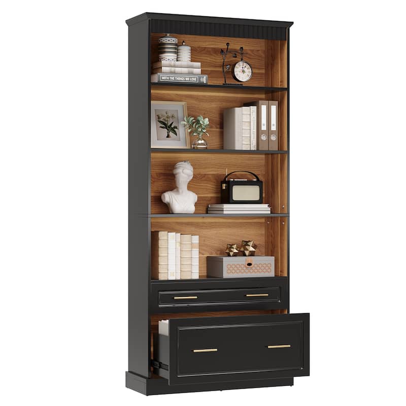 72" Tall Modern Bookcase Book Shelf for Living Room