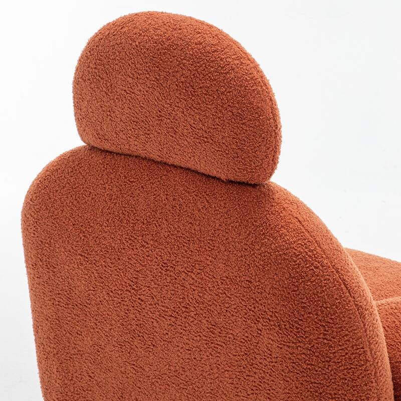 SEYNAR Modern Faux Sherpa Upolstered High Back Armless Accent Chair