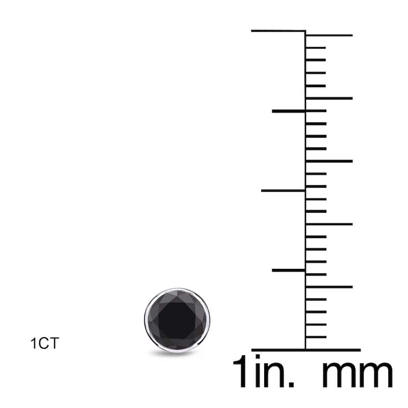 Auriya 1/2 to 4ctw Round Black Diamond Stud Earrings 14k White Gold Bezel-set