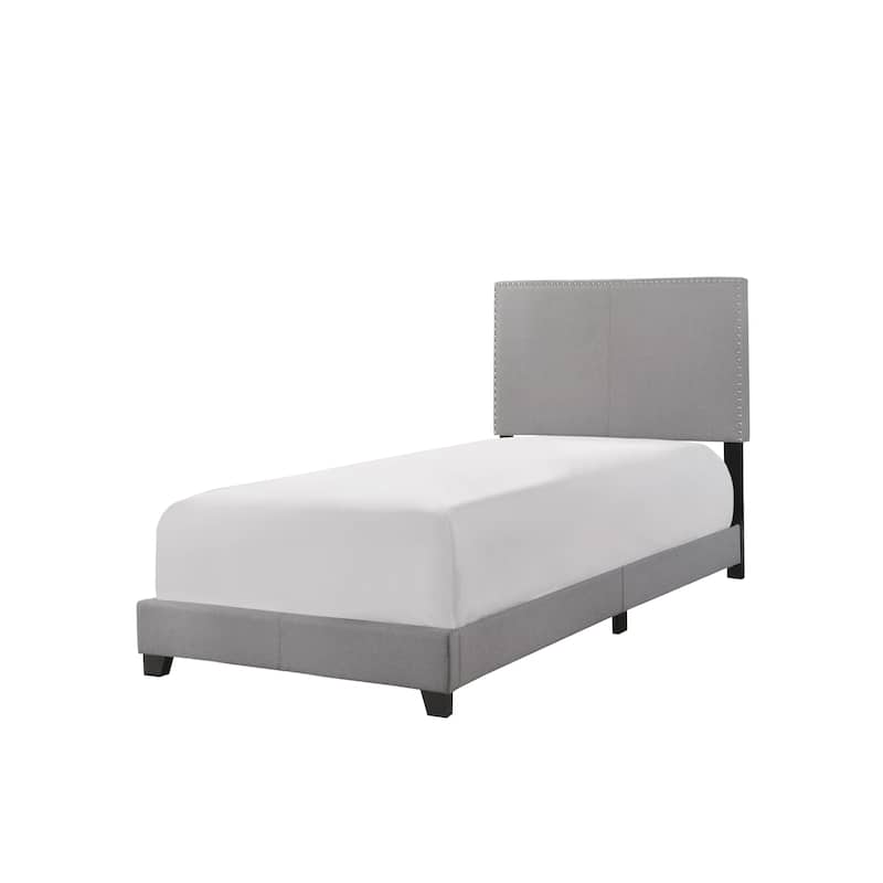 Florencia Gray Fabric Upholstered Bed - Twin