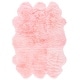 preview thumbnail 62 of 201, SAFAVIEH Handmade Natural Sheepskin Leanca 3.4-inch Thick Rug 5'5" x 7'7" - Solid Pink - Rectangle