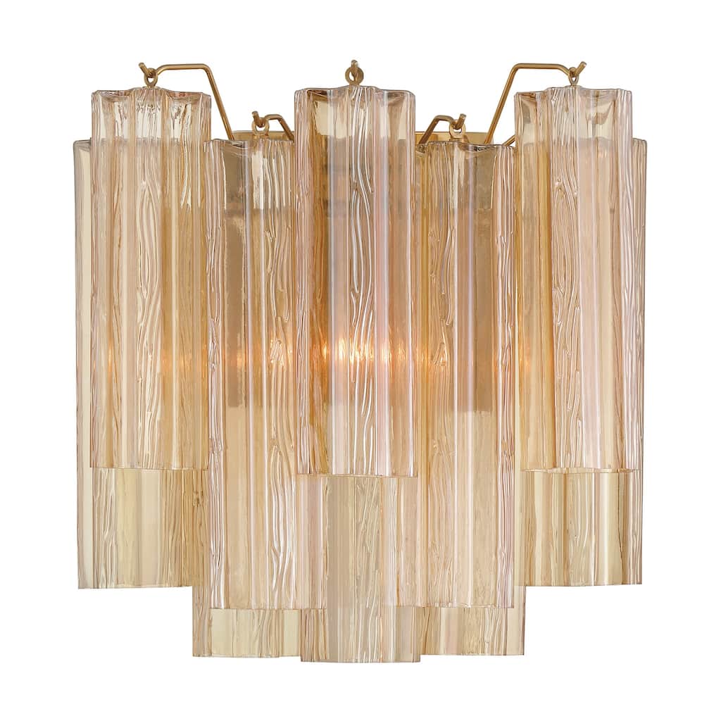 Crystorama Lighting Group ADD-303-AM Addis 2 Light 15" Tall Wall