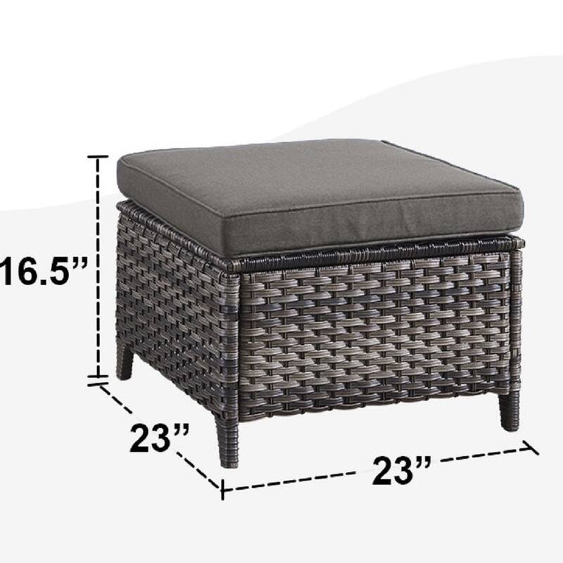 Gymojoy 2 Piece Outdoor Ottoman Wicker Patio Ottomans