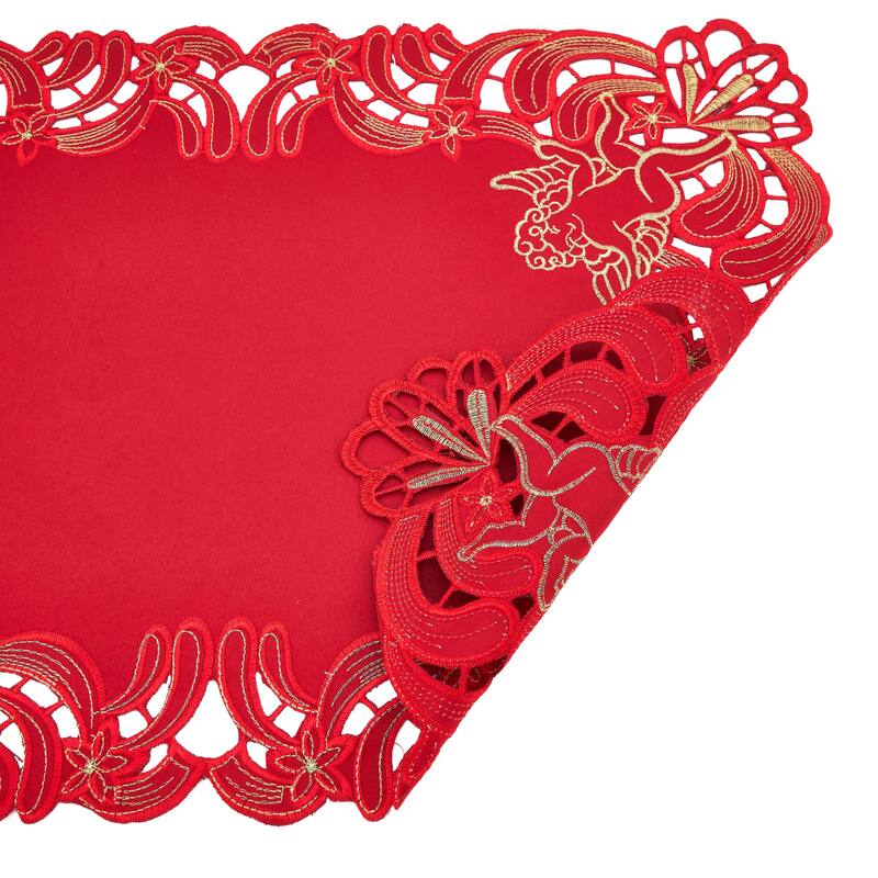 Embroidered Placemats With Cupid Design (Set of 4)